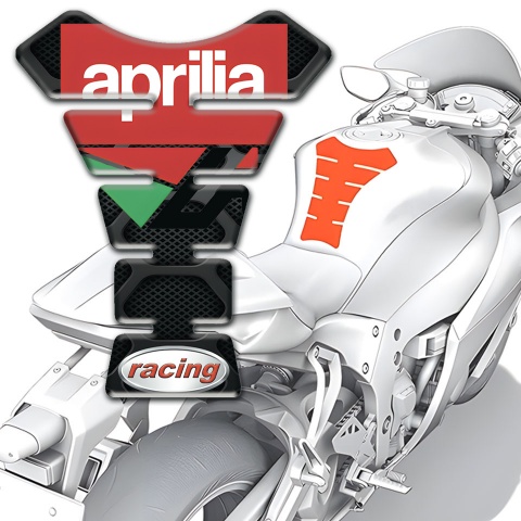 Aprilia Tank Guard Pads Black With Gray Lines Design Racing Style 