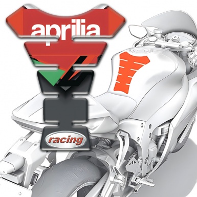 Aprilia Tank Pad Protector Orange Black Background RacinG Logo 