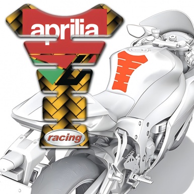 Aprilia Tank Fuse Yellow Mosaic racing Logo 