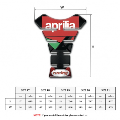 Aprilia Tank Protector Dark base Red White Logo 