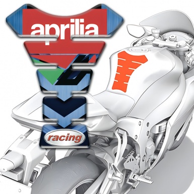 Aprilia Tank Pad Protector Dark and Light Blue Decoration racing Style 