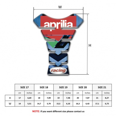 Aprilia Tank Pad Protector Dark and Light Blue Decoration racing Style 