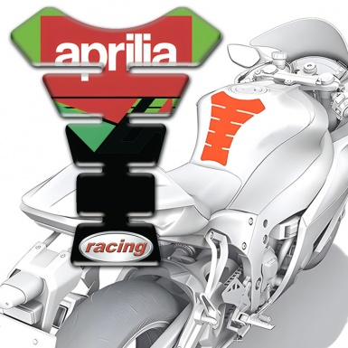 Aprilia Tank Fuse Green Black base racing logo 