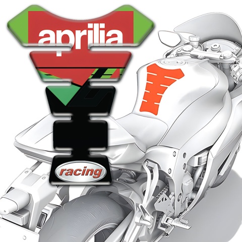 Aprilia Tank Fuse Green Black base racing logo 