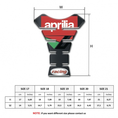 Aprilia Tank Pad Motorbike Graphite Base Racing Logo 