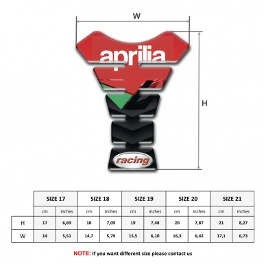 Aprilia Tank Guard Pads Red Black Print racing Logo 