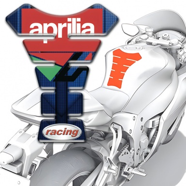 Aprilia Tank Fuse Blue Parts Style racing logo 