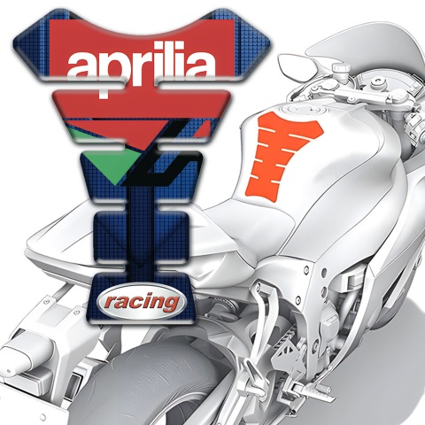 Aprilia Tank Fuse Blue Parts Style racing logo 