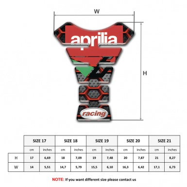 Aprilia Tank Fuse Red Grid Design racing Style 