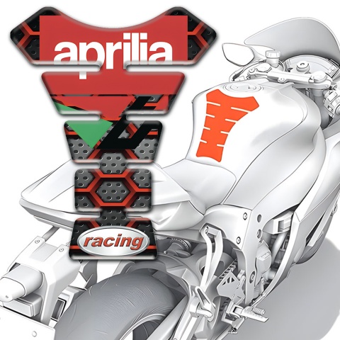 Aprilia Tank Fuse Red Grid Design racing Style 