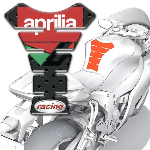 Aprilia Tank Pad Protector Perforated Base Racing Design 