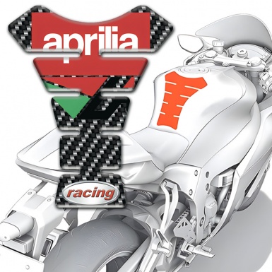 Aprilia Tank Pad Motorbike Carbon Style Racing Logo 