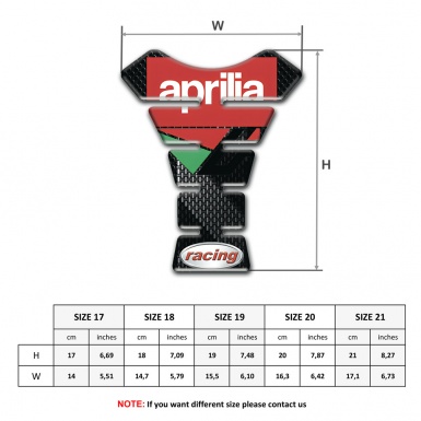 Aprilia Tank Pad Protector Grey Belt Base Racing Style 