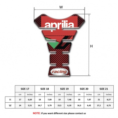 Aprilia Tank Fuse Red Carbon base Racing Logo 