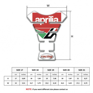 Aprilia Tank Protector White Base racing Logo 