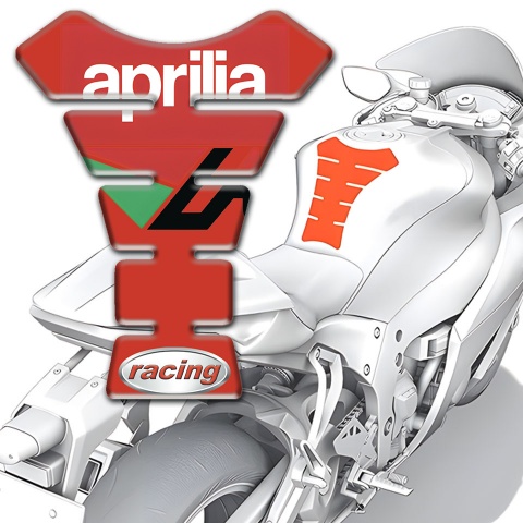Aprilia Tank Pad Protector Red Base White Logo 