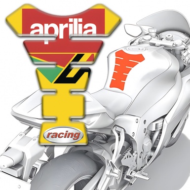 Aprilia Tank Fuse Yellow Base Red White Logo 