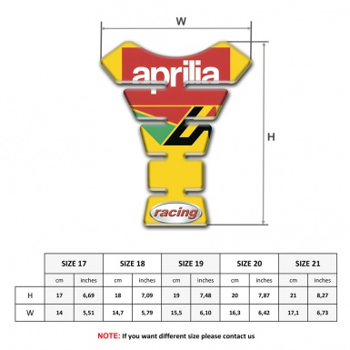 Aprilia Tank Fuse Yellow Base Red White Logo 
