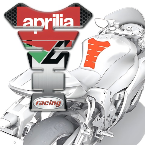 Aprilia Anti Slip Sticker Tank Fuse Gray Panel Red White Logo 