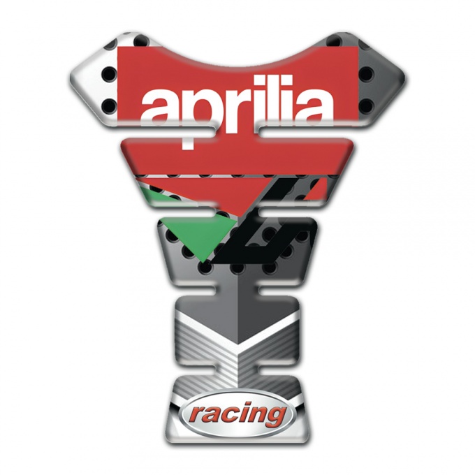 Aprilia Tank Protector Perforated Surface Effect Red White Logo 