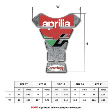 Aprilia Tank Protector Stone Effect Base Racing Logo Style 