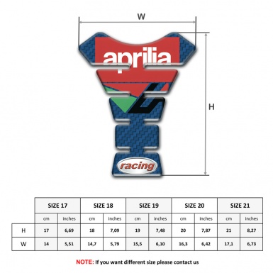 Aprilia Tank Pad Protector Navy Blue Carbon edition 