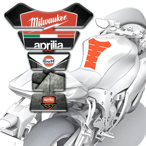 Aprilia Tank Pad Motorbike Mixed Gray Black type 