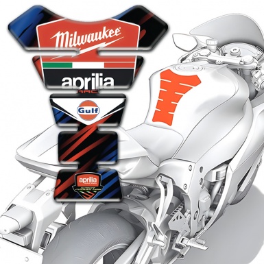 Aprilia Tank Protector Blue Red Patterns Type Milwaukee Style 