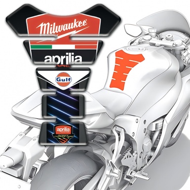 Aprilia Tank Fuse Neon Lines Edition Milwaukee Logo Style 