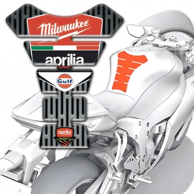 Aprilia Tank Pad Motorbike Gray Ornament Edition Milwaukee Style 