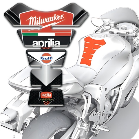 Aprilia Tank Fuse Chromed Design Milwaukee Logo 