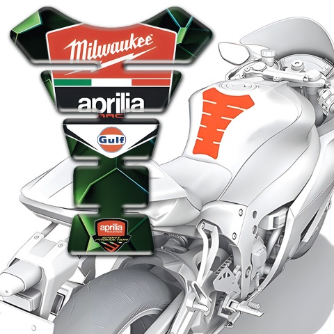 Aprilia Tank Guard Pads Green Diamond Base Effcet Milwaukee Edition 