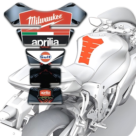 Aprilia Tank Protector Torn effect Milwaukee Style 