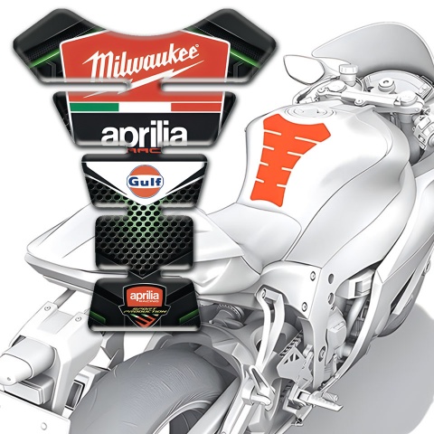 Aprilia Tank Pad Protector Green Shadow Milwaukee Style 
