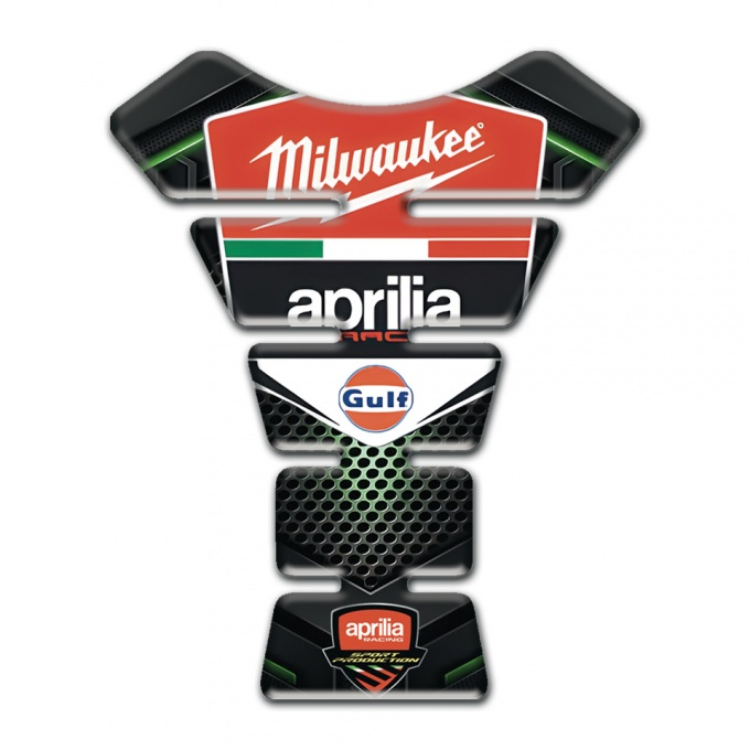 Aprilia Tank Pad Protector Green Shadow Milwaukee Style 
