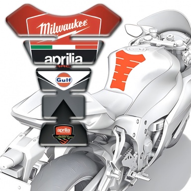 Aprilia Tank Fuse Gray Red Base Milwaukee Style 