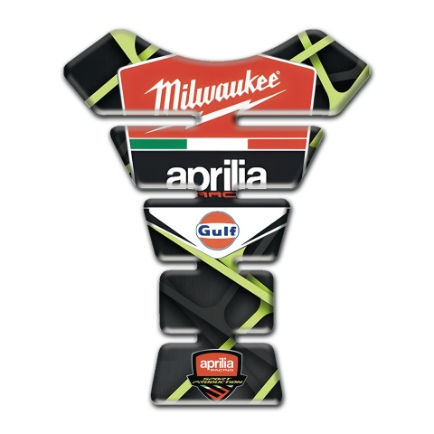 Aprilia Tank Protector Green Lines Decoration Milwaukee Logo 