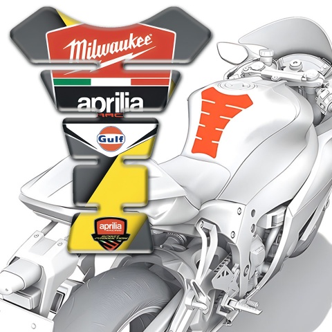 Aprilia Tank Fuse Gray Yellow Design Milwaukee Style 