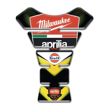 Aprilia Tank Guard Pads Black with Yellow Details Milwaukee edition 