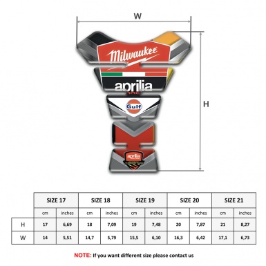 Aprilia Tank Pad Protector Multicolored Model Milwaukee Style 