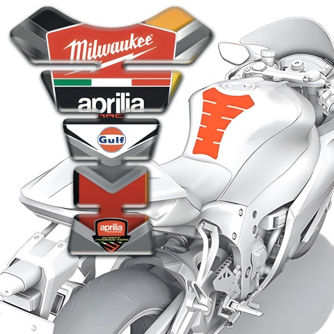 Aprilia Tank Pad Protector Multicolored Model Milwaukee Style 