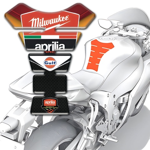 Aprilia Tank Pad Motorbike Premium Quality Model Milwaukee Style 