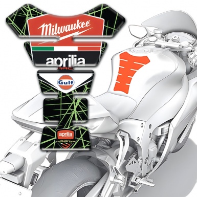 Aprilia Tank Guard Pads Green Spider Web Edition 