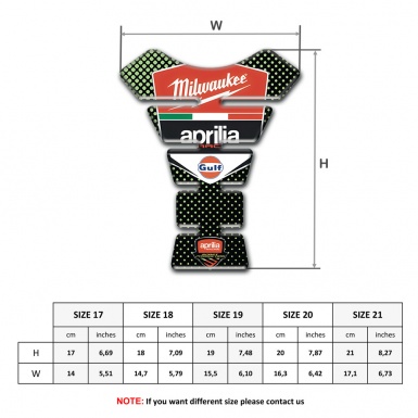 Aprilia Tank Pad Protector Green Dots Design Milwaukee Style 