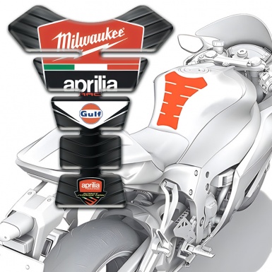 Aprilia Tank Guard Pads Rubber Effect Milwaukee Style Model 