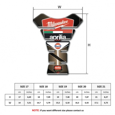 Aprilia Tank Protector Bronze Design Milwaukee Style 