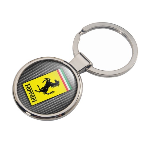 Ferrari Key Holder Metal Dark Carbon Yellow Rectangle Edition