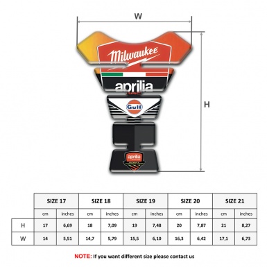 Aprilia Tank Pad Motorbike Orange Yellow Motive Design Milwaukee Style 