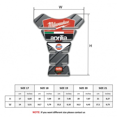 Aprilia Tank Fuse Clear Gray Color Base Milwaukee Logo 