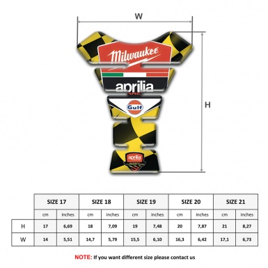 Aprilia Tank Pad Motorbike Yellow Black Flag effect Milwaukee Ediion 